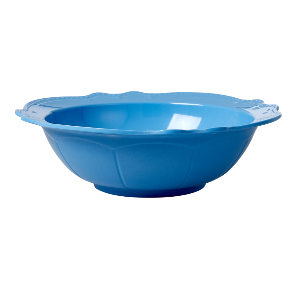 Sky Blue Melamine Salad or Serving Bowl By Rice DK